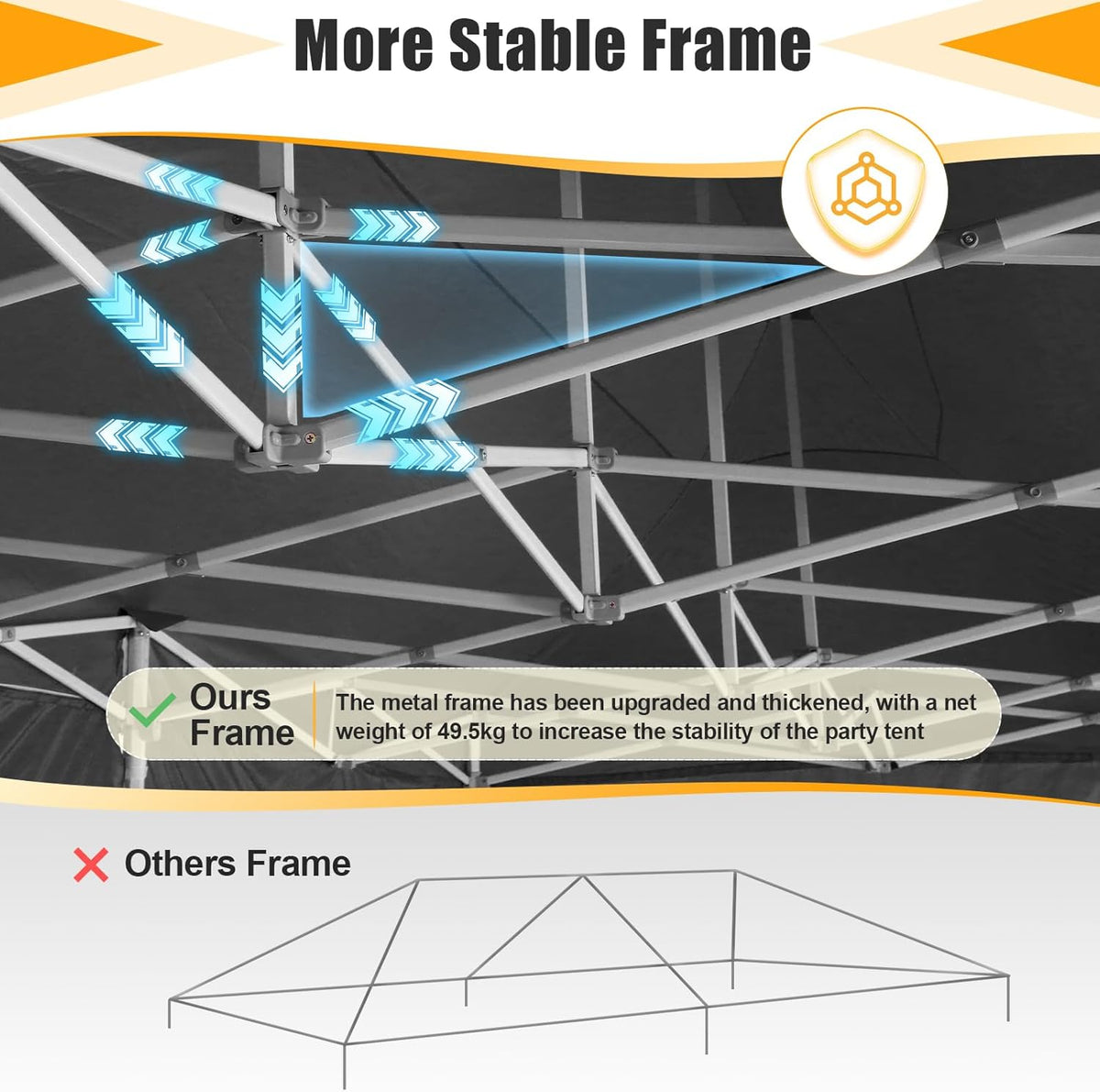 HOTEEL 10x20  10x30 Heavy Duty Pop Up Canopy Tent with Sidewalls, Commercial Outdoor Canopy Tents for Parties Event Wedding with Roller Bag, Waterproof & UV 50+, Upgraded Thickened Hexagonal Legs, Black